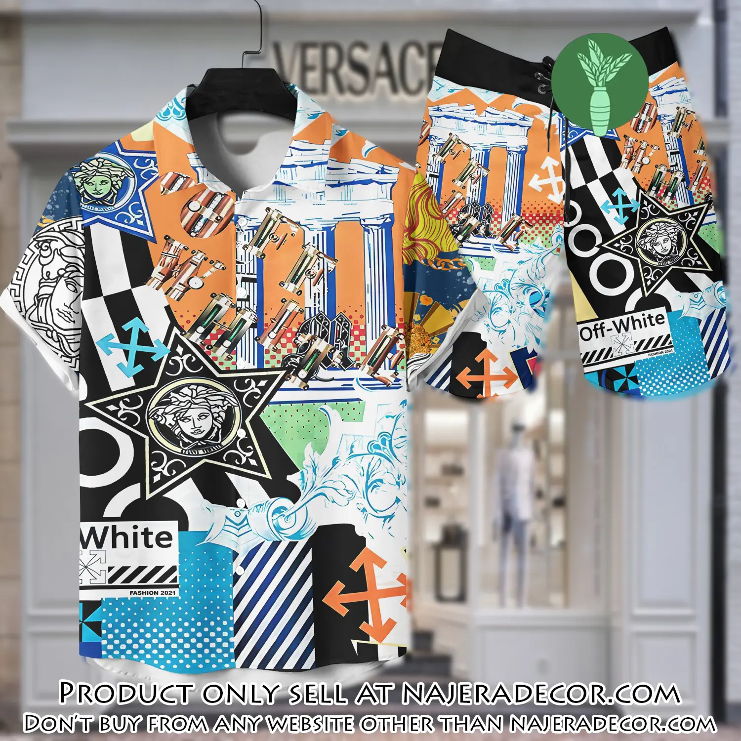 Versace luxury hawaiian shirt & short set lhs1209 njr2207397